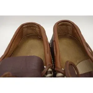 Cabelas Logo Brown Leather Moc Toe Slip On Deck Loafers Shoes Men\'s 8 M Cabela main image 2
